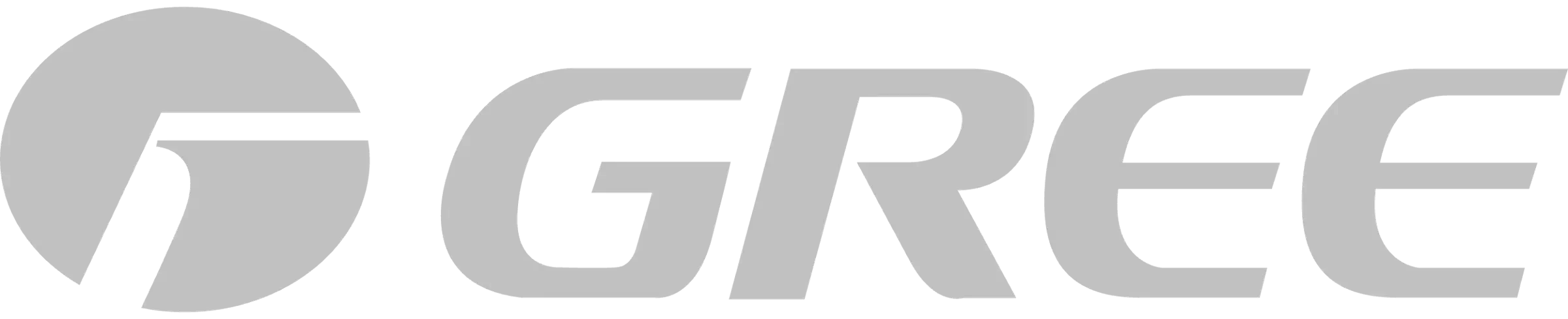 Harmaa teollisuuden logo, jossa on vasemmalla kaareva graafinen elementti ja oikealla neljä isoa kirjainta.